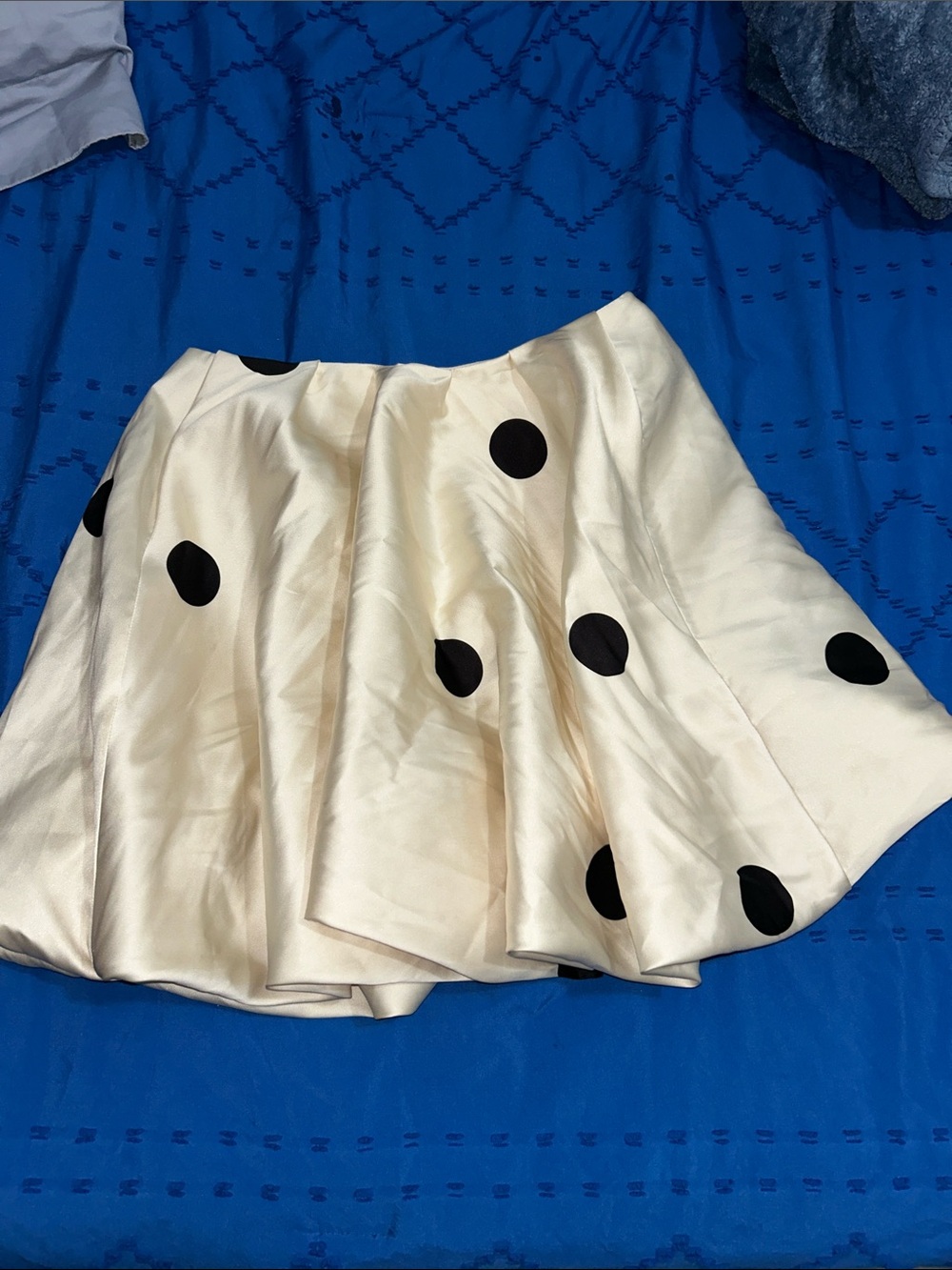 Tara Jarmon Cream Skirt with Black Polka Dots